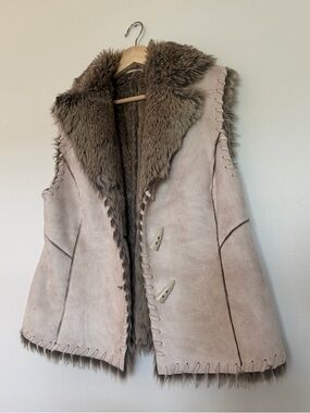 Scully Faux Shearling Vest with Fur Trim and Interior